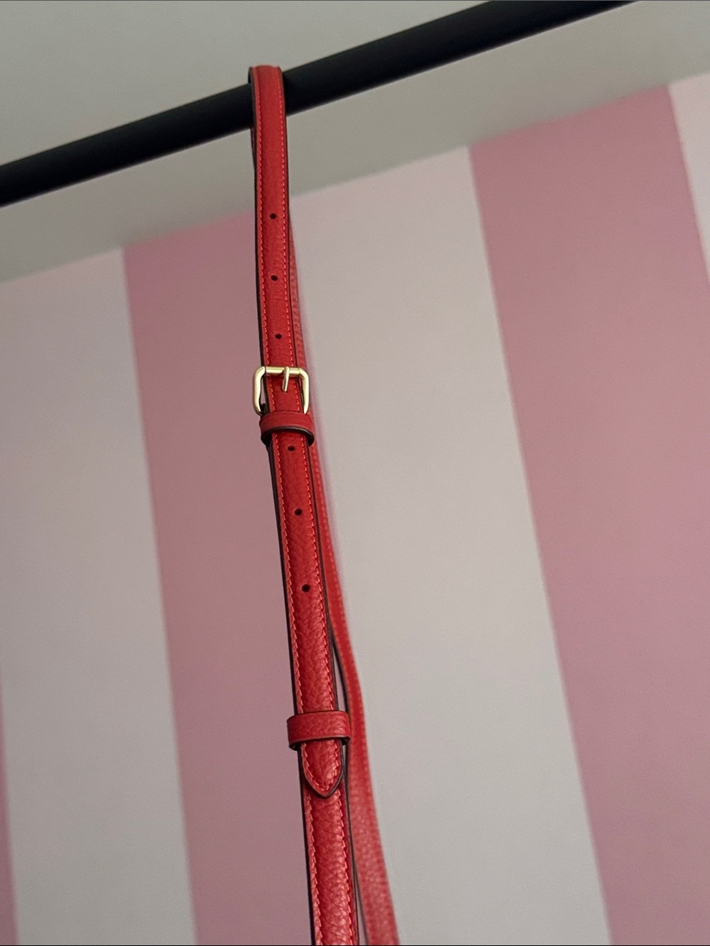 Coach Red Leather Adjustable Crossbody Strap with Gold Hardware - Picture 7 of 11